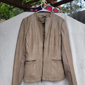 Mo-Ka jacket sz. M. Faux leather, tan. Worn only a handful of times, like new